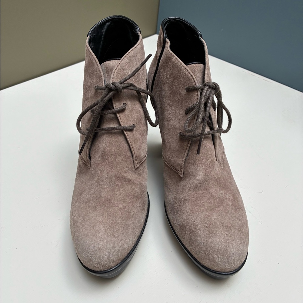 Women's Suede Lace-Up Heel Boots